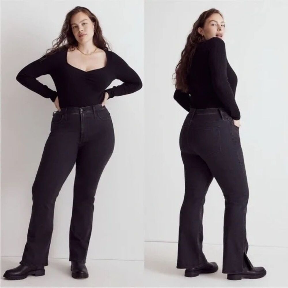 Madewell Black Jeans Roadtripper Skinny Flare Size 14W Plus